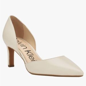 Calvin Klein Laza d'Orsay Pointed Toe Pump in Ivory